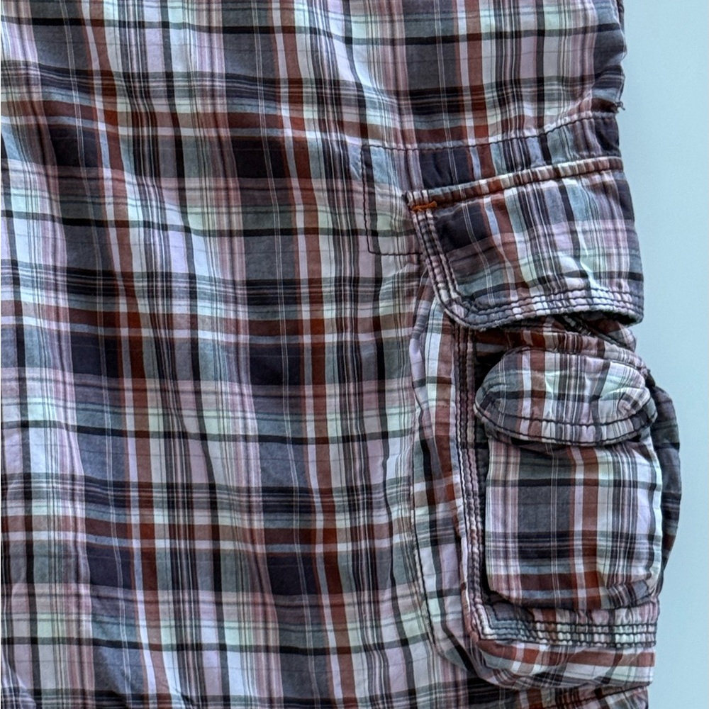 Tommy Bahama Cargo Shorts 100% Cotton Plaid Pink/Brown Golf Beach Men’s Size 36 - Picture 6 of 11